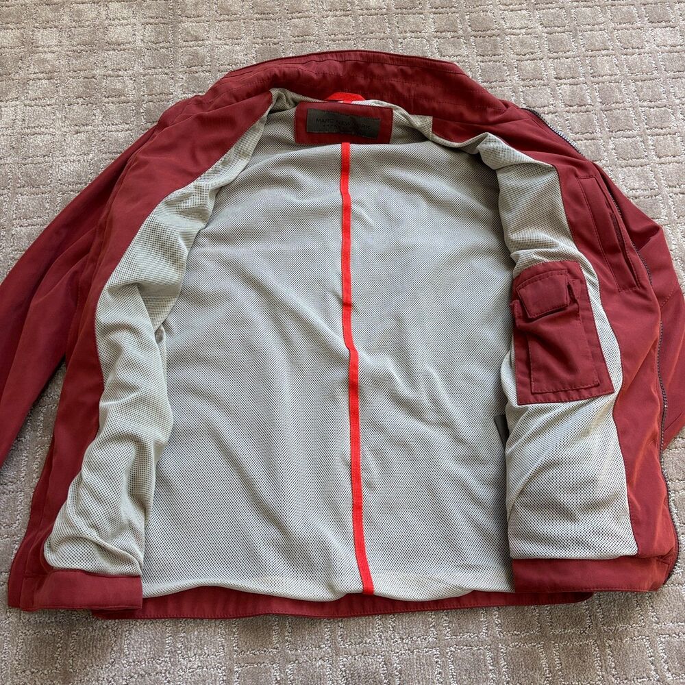 Marc New York Nylon Jacket Mens Small Burnt Red Full Zip Classic Outdoor Pockets - Picture 5 of 9
